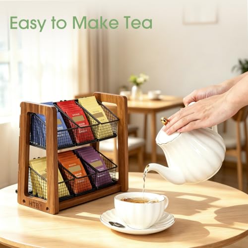 Tea Bag Organizer with 6 Tea Baskets