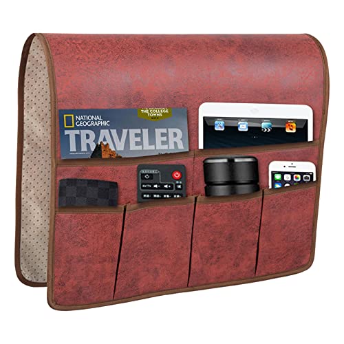 Anti Slip Sofa Armrest Organizer Arm Chair Bedside Caddy Storage Organizer For Recliner Couch With 6 Pockets For Cell Phone Tv Remote Control