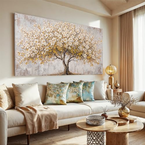 Oversized Wall Art Decor Gold Boho Canvas Art Wall Decor For Living Room