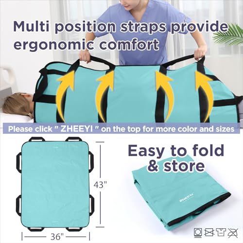 Positioning Bed Pad with Reinforced Handles Patient Transfer Sheet Aid Assistant for Body Lifting