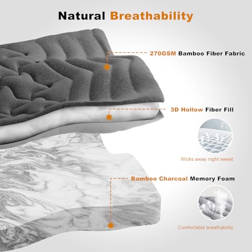 Dual Layer 4 Inch Cooling Memory Foam Mattress Topper