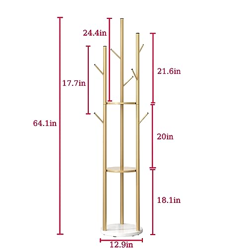 Gold Coat Racks with Shelves