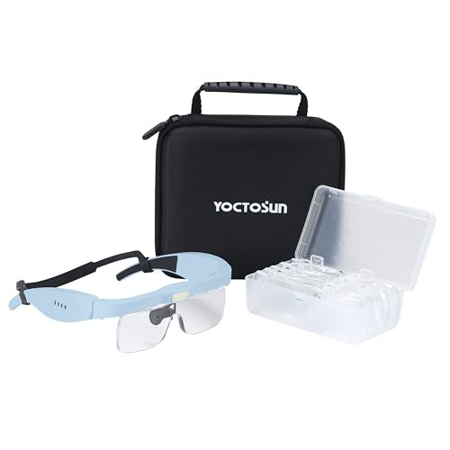 Magnifying Headset with 3 LED Lights and 5 Detachable Lenses