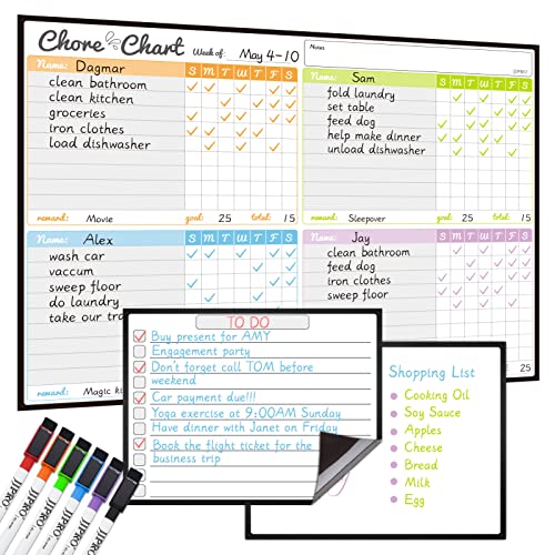 Magnetic Dry Erase Chore List Board