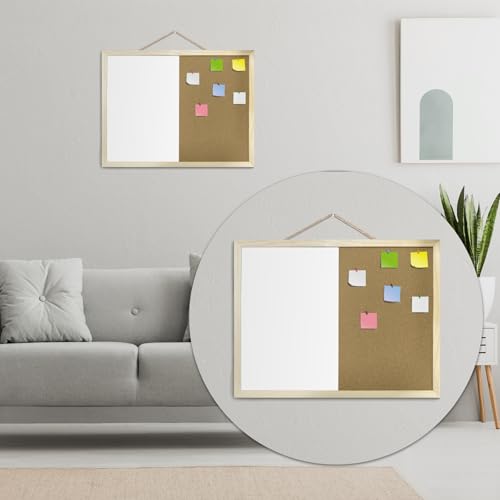 GDMINLO 16.5 x12.6 Inches Dry Erase Cork Bulletin Combination Board