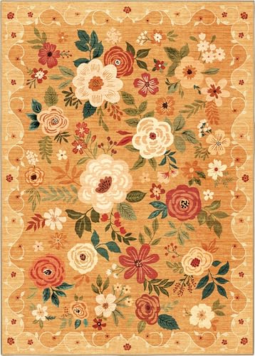Floral Rug Black