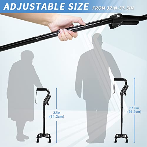 Adjustable Walking Cane for Men & Women with 4
