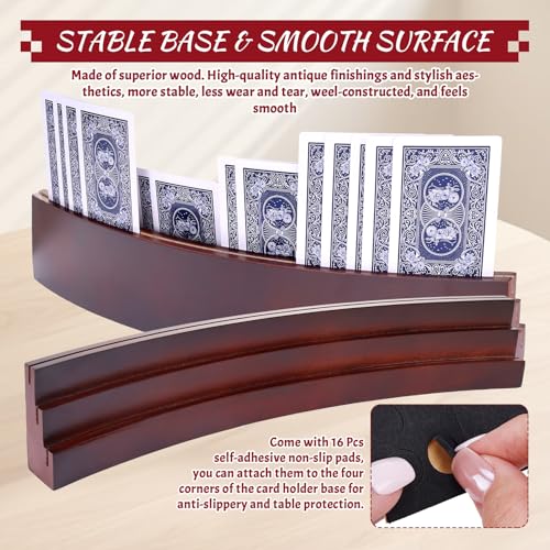 Curved Wooden Card Holders for Playing Cards