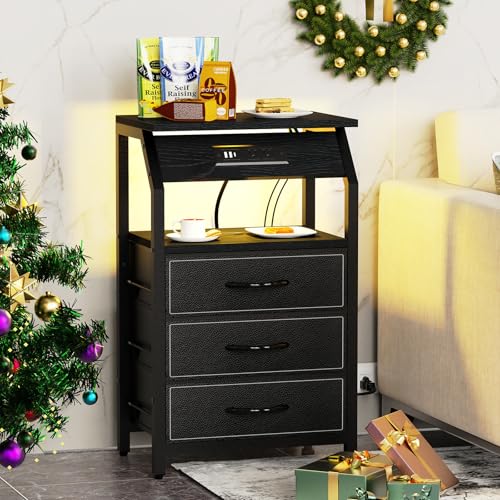 End Tables with Front Charging and Drawers