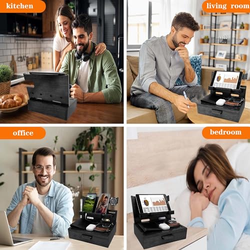 Gifts for Him Husband Boyfriend Son Men Nightstand Organizer Wood Phone Docking Station