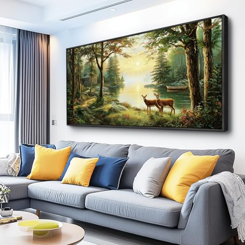 Canvas Wall Art For Bedroom Framed Wall Decor For Living Room Modern Office Artwork For Walls Beach Painting Forest Tree Landscape Pictures Nature Abstract Decoration Ready To Hang Home Decor