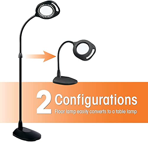 2-in-1 ClearSun LED Magnifier Light Floor and Table Lamp
