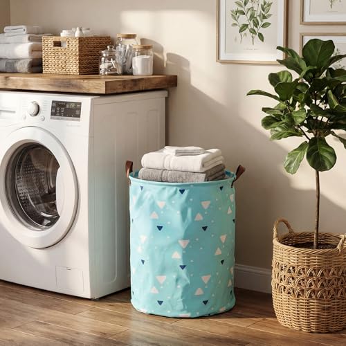 3 Pieces Large Laundry Hamper Round Collapsible Organizer Storage Bin Waterproof Foldable Dirty Clothes Laundry Basket for Home Bathroom