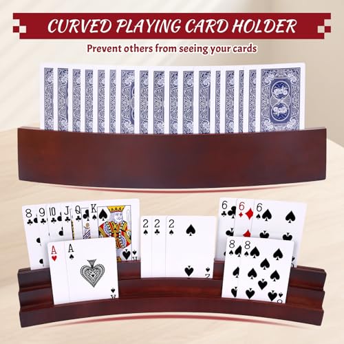 Curved Wooden Card Holders for Playing Cards