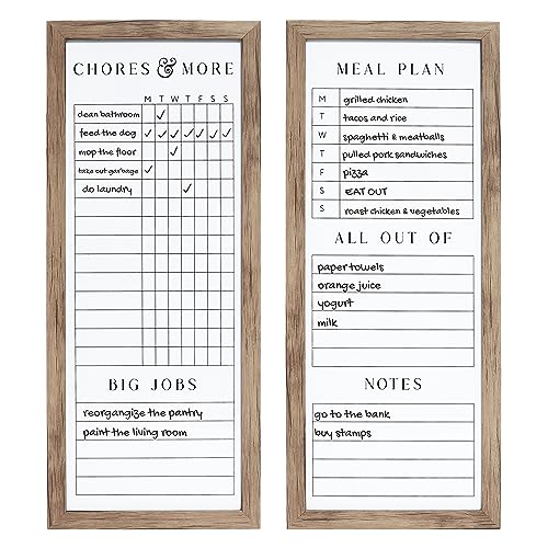 Set of Two Family Planner Dry Erase Boards Featuring