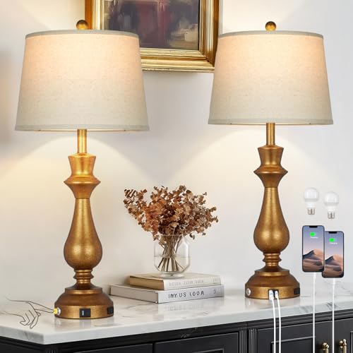 Set of 2 Modern Table Lamps for Living Room Bedroom