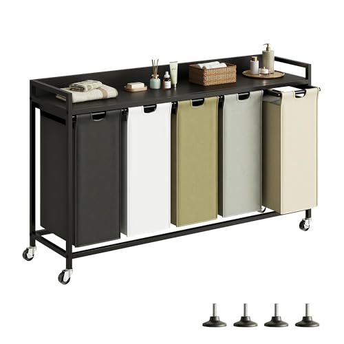 Laundry Hampers with Shelf and Pull