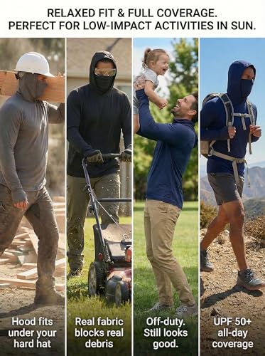 3 Pack Men's Sun Hoodie with Mask