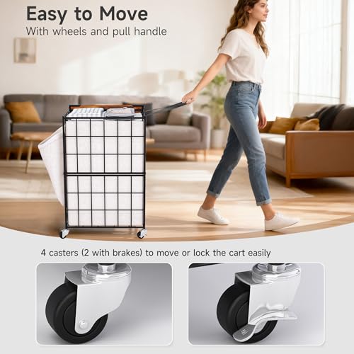 Laundry Basket with Wheels