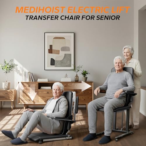 Steel Electric Floor Lift Chair with Wheels and PU Cushion