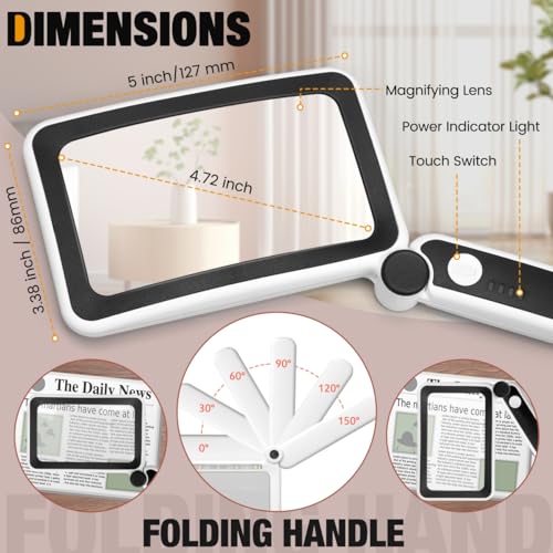 Rechargeable Magnifying Glass with Light for Reading