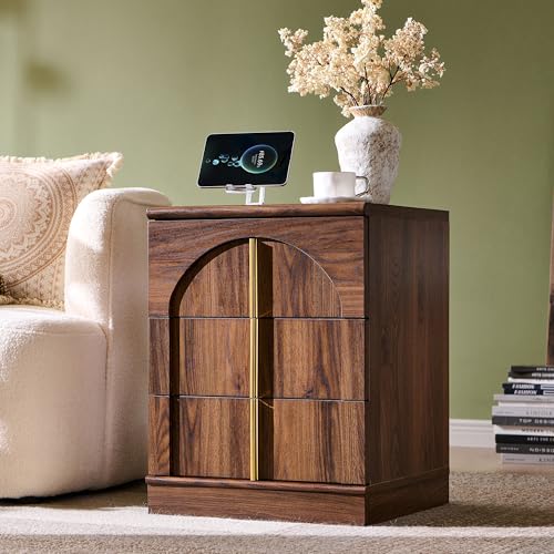 Modern Night Stand with Arched Panel