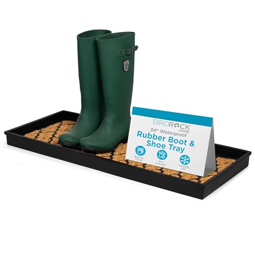 Rubber Boot & Shoe Tray with Coir Insert