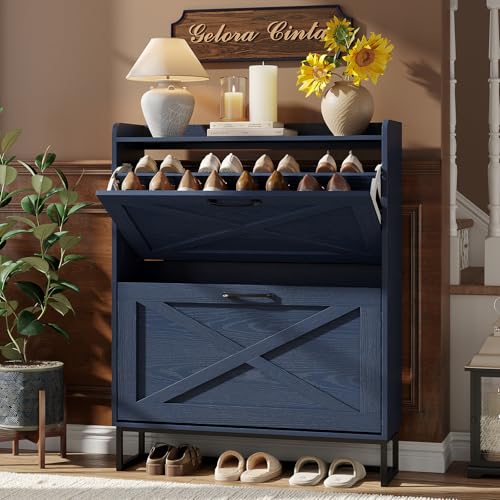 Shoe Storage Cabinet with Flip Drawers