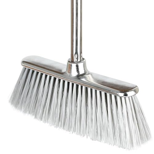Indoor Soft Bristles Broom and Dustpan with Long Handle