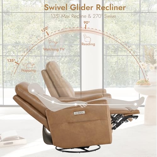 Leather Swivel Power Recliner Chairs for Adults