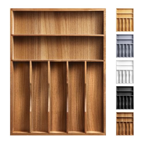 Expandable Bamboo Kitchen Drawer Organizer