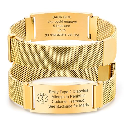 Medical Alert Id Bracelet for Men Women