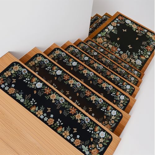 Stair Treads Non Slip Floral Stair Runner