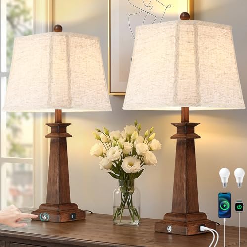 27.5" Farmhouse Table Lamp for Living Room