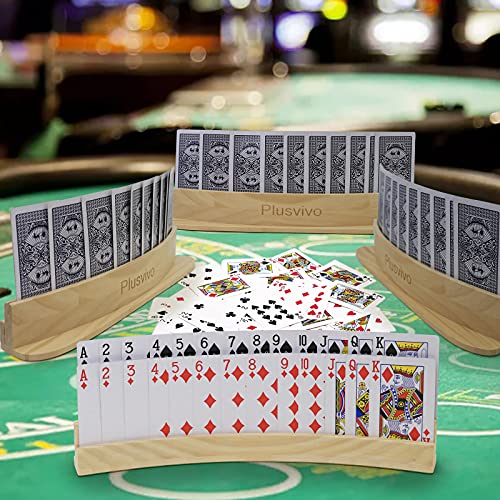 Set of 4 Curved Playing Cards Holders for Seniors Adults
