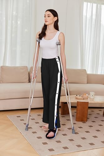 Tear Away Pants for Women Side Split Snap Open Bottom Sweatpants Leg