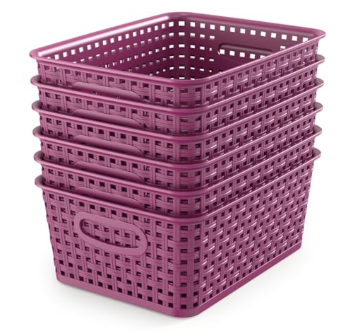 Woven Plastic Storage Organizer Baskets