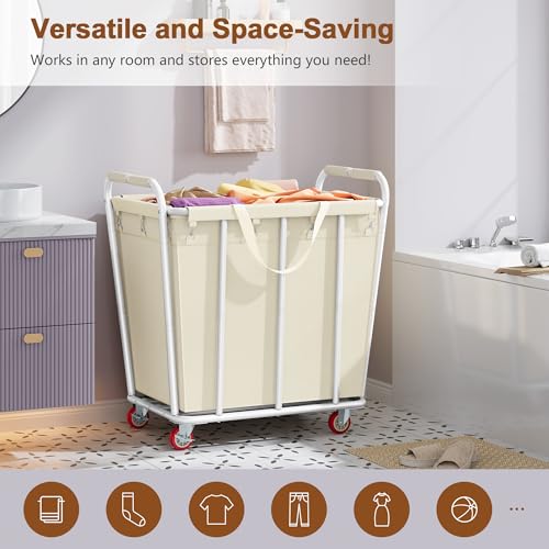 Large Laundry Cart with Wheels