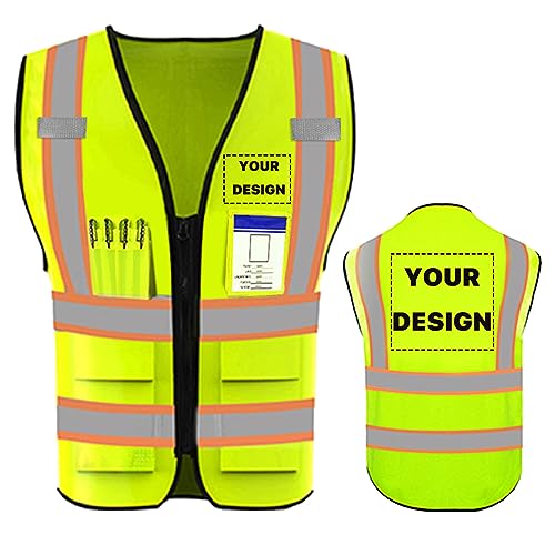 High Reflective Visibility Safety Vest Custom Your Logo Safety Workwear with Reflective Strips and Pockets