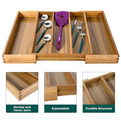 Bamboo Expandable Kitchen Drawer Organizer