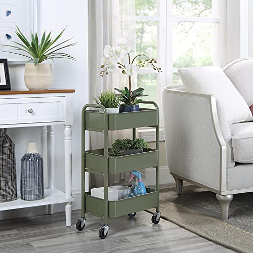 3 Tier Delicate Compact Rolling Metal Storage Organizer