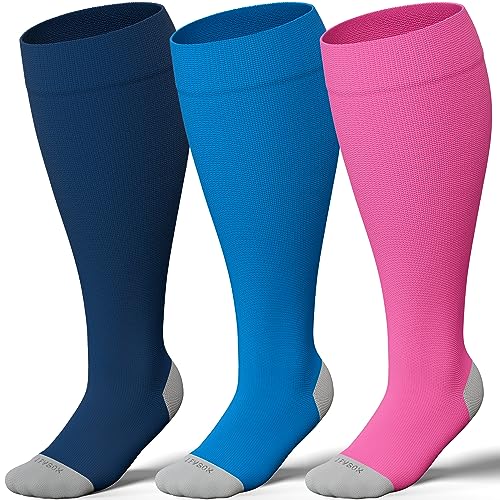 Plus Size Compression Socks for Women Men Wide Calf Extra Large 15