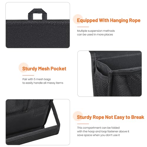 Bedside Caddy Hanging Bed Organizer Storage Bag Pocket with Power Strip Holder Multi