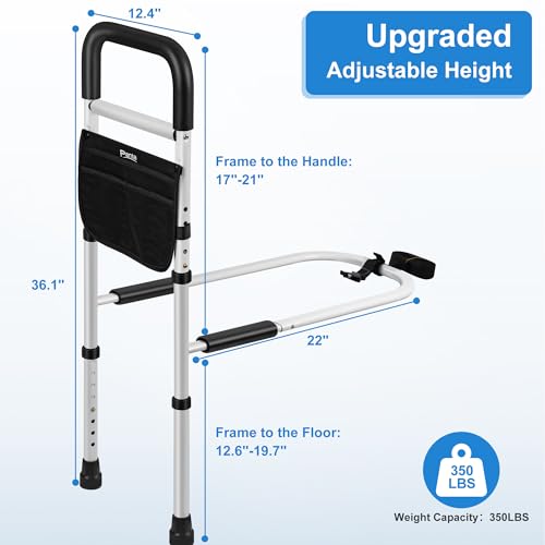 Bed Side Rails with Support Legs and Storage Pocket