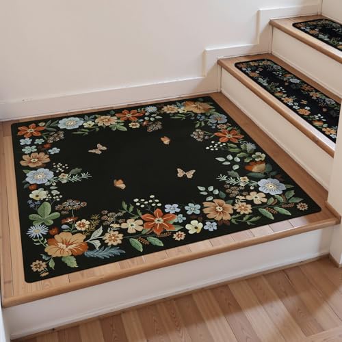 Stair Treads Non Slip Floral Stair Runner