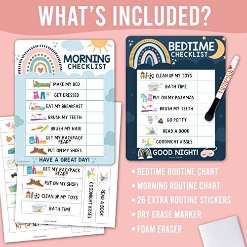 Magnetic Morning & Bedtime Routine Chart for Kids