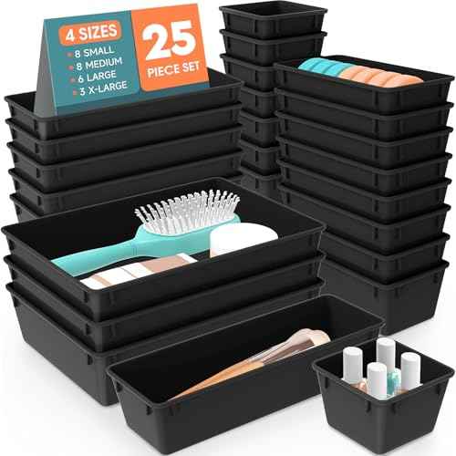 25 PCS Plastic Drawer Organizer Set