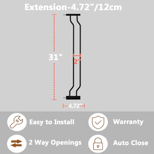 24 90.5 Inch Extra Wide Baby Gate Pressure Mounted Auto Close