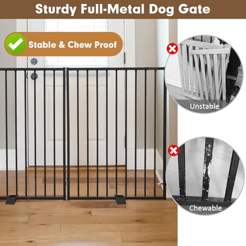 Metal Freestanding Dog Gates with Door