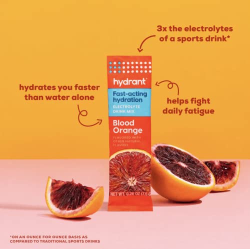 Hydrate Individual Hydration Electrolyte Powder Stick Packets with No Artificial Sweeteners